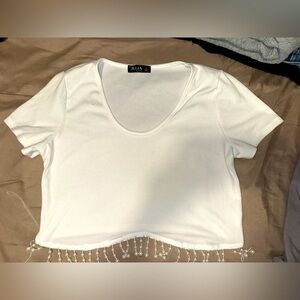 White Fringed Crop Top
